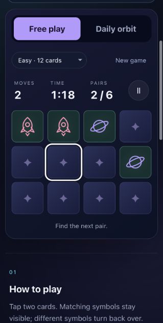 memory-match — browser screenshot